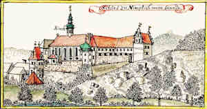 Schlos zu Nimptsch vorm brande - Zamek, widok ogólny przed pożarem